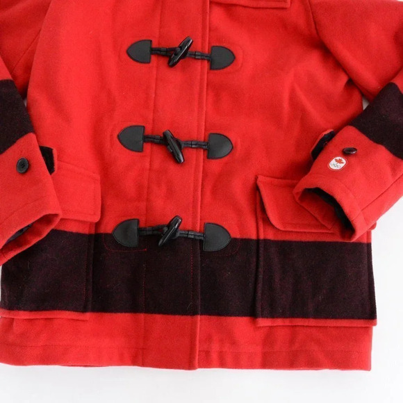 Stylish Red Toggle Pea Coat - Picture 8 of 16